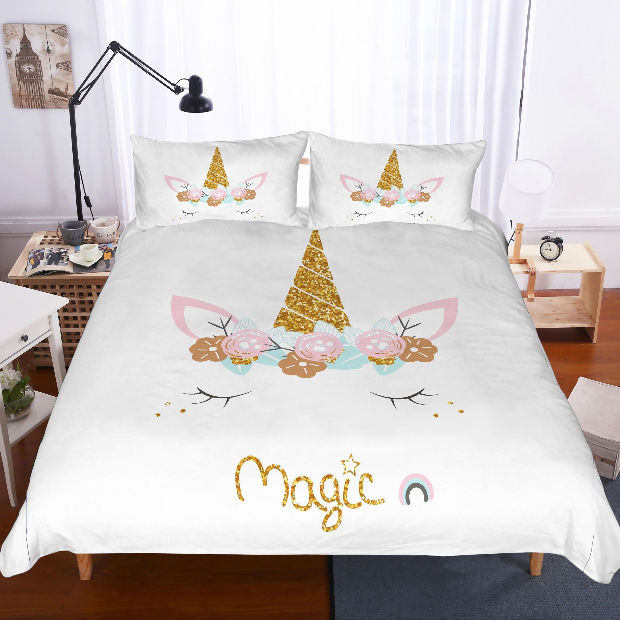 3d Unicorn Magic World Bedding Set
