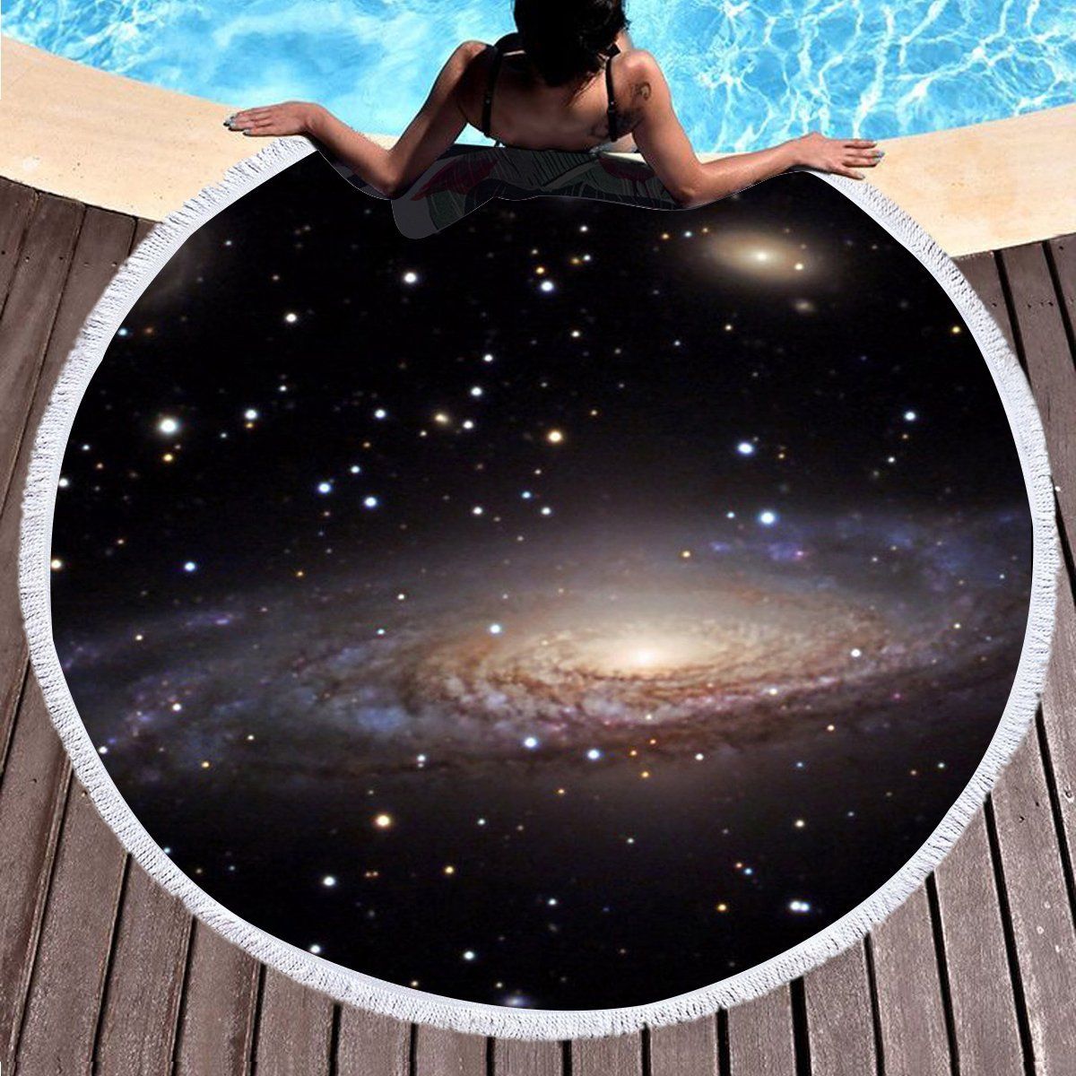 3d Vast Universe Of Interstellar Round Beach Towel