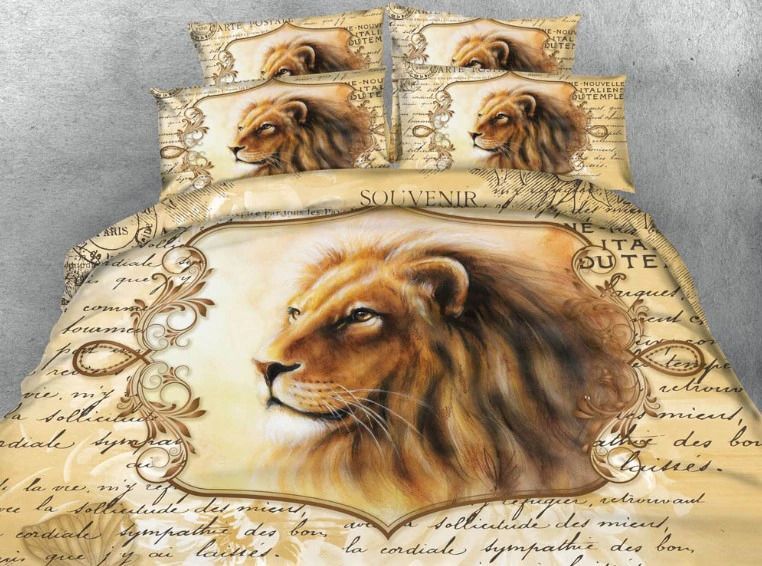 3D Vintage Lion Pattern Bedding Set