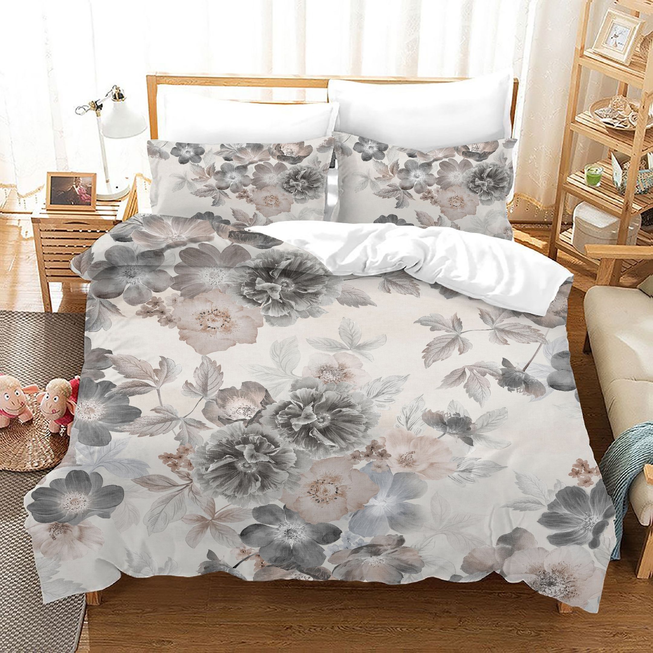 3d Wash Painting Floral Bedding Set