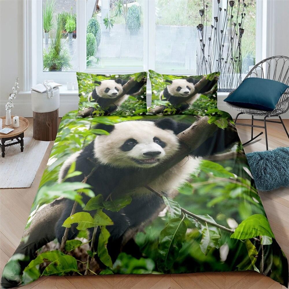 3d Waving Panda Bedding Set