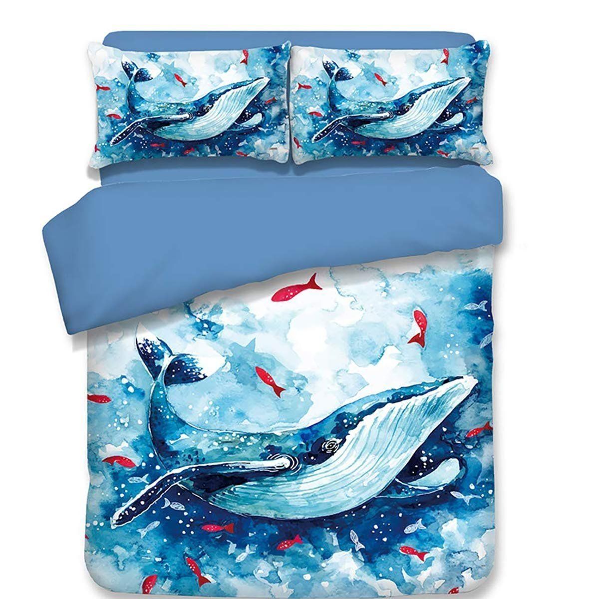 3d Whale Fish Bedding Set
