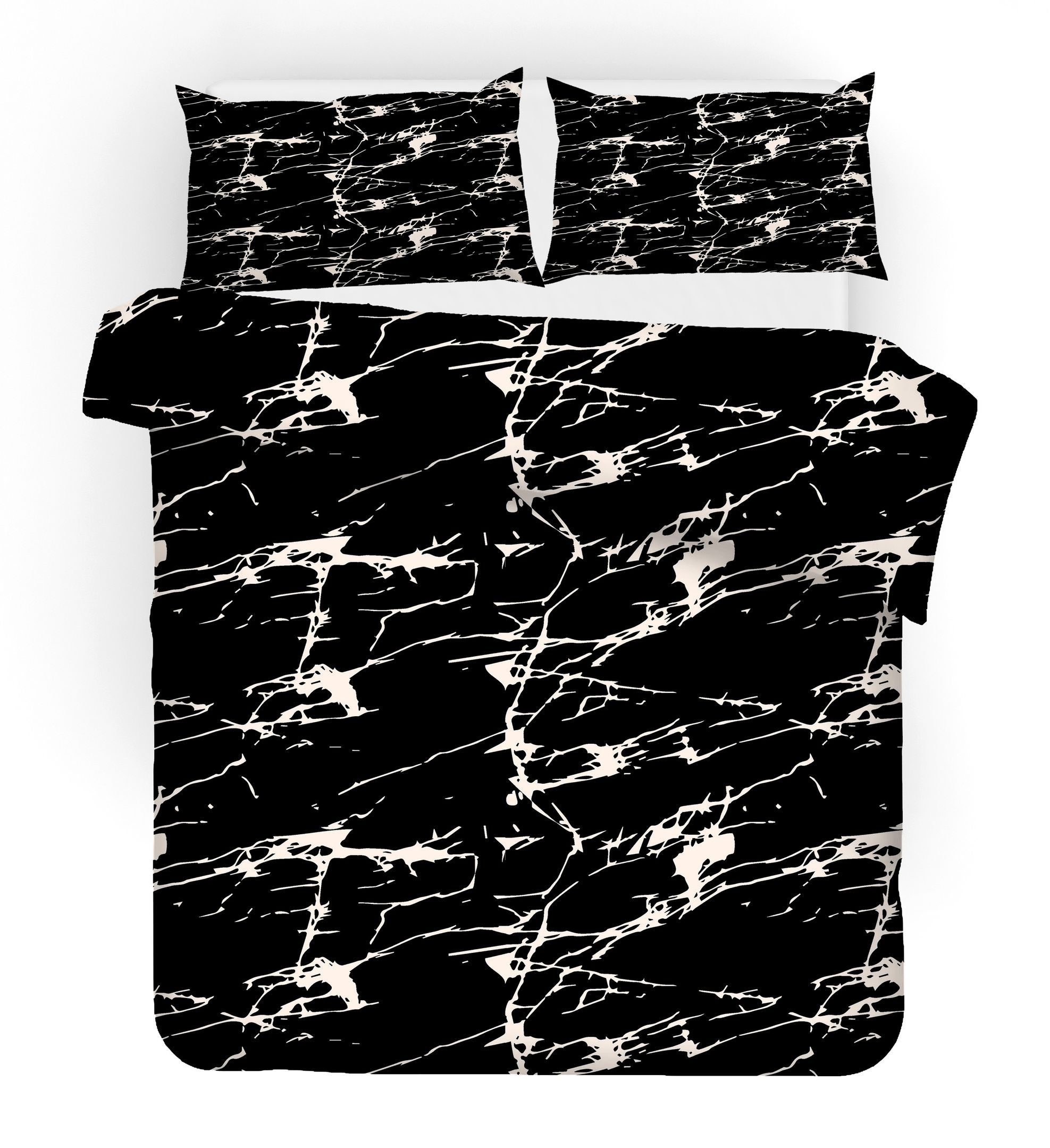3d White Black Marble Bedding Set