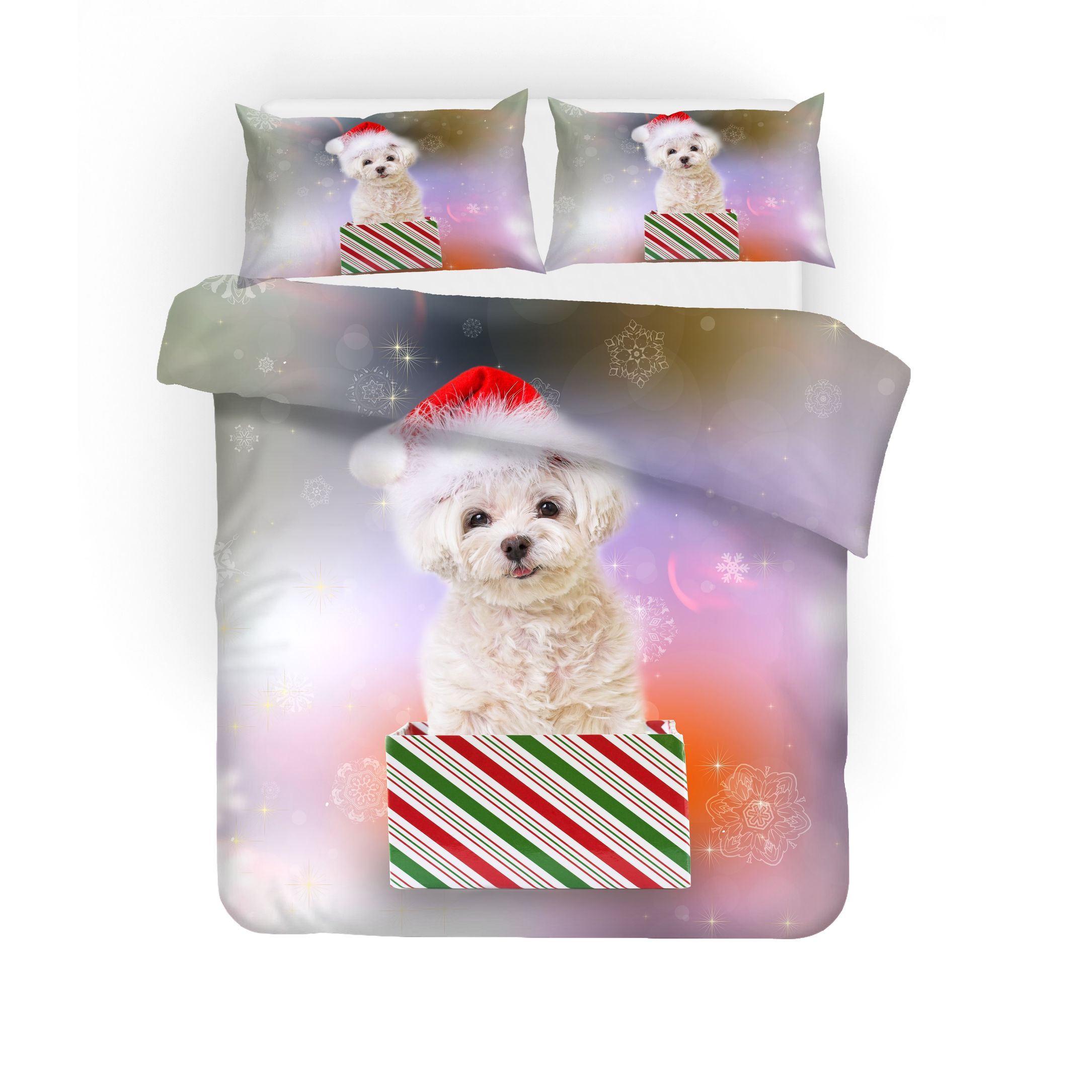 3d White Gift Dog Bedding Set