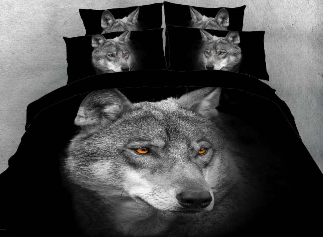 3D Wolf Bedding Set