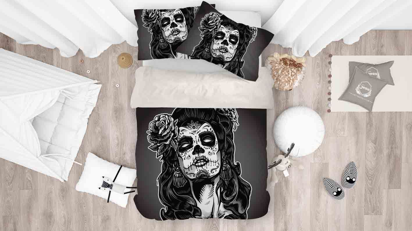 3d Woman Skeleton Bedding Set