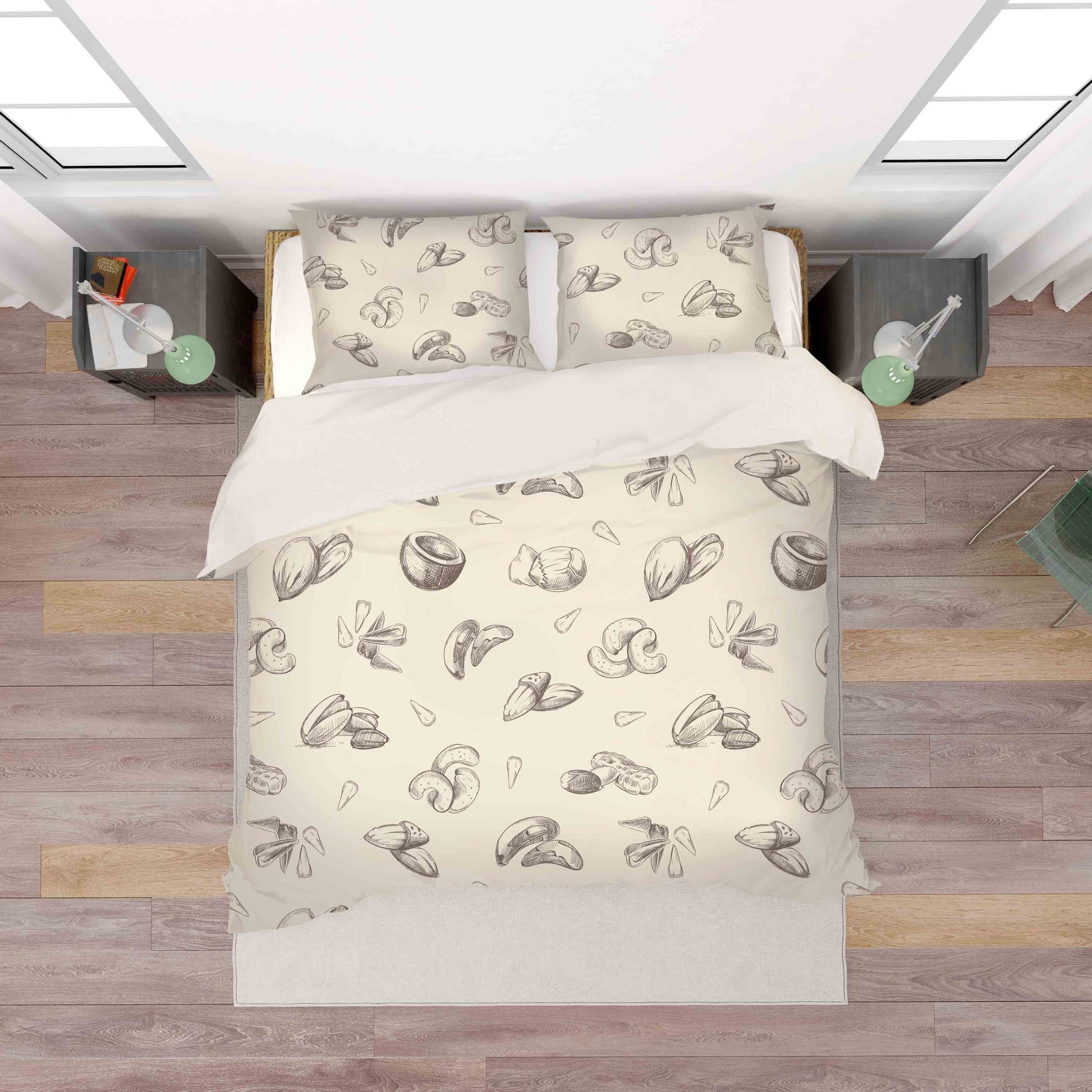 3d Yellow Bowl Food Bedding Set
