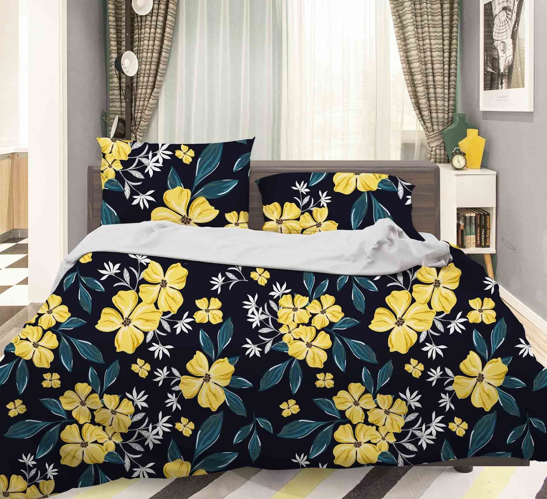 3d Yellow Flowers Bedding Set