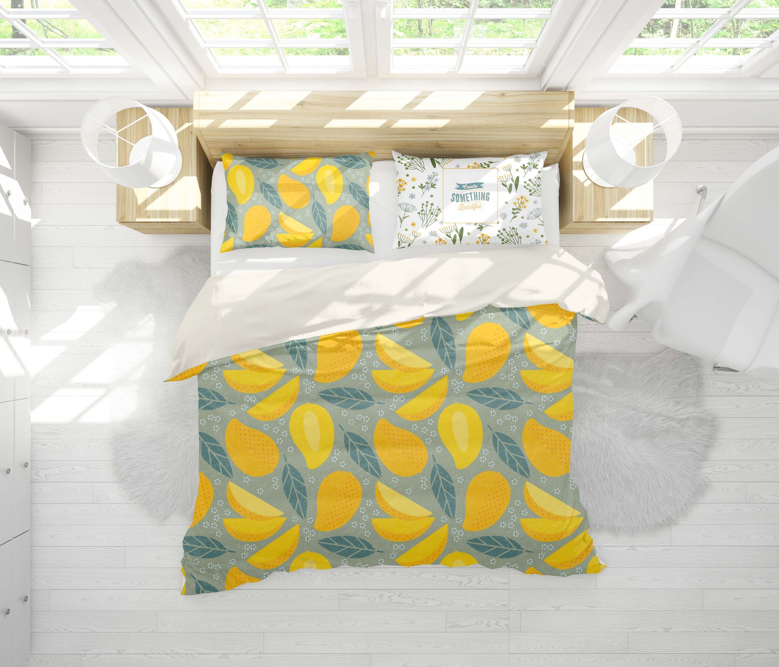 3d Yellow Mango Bedding Set