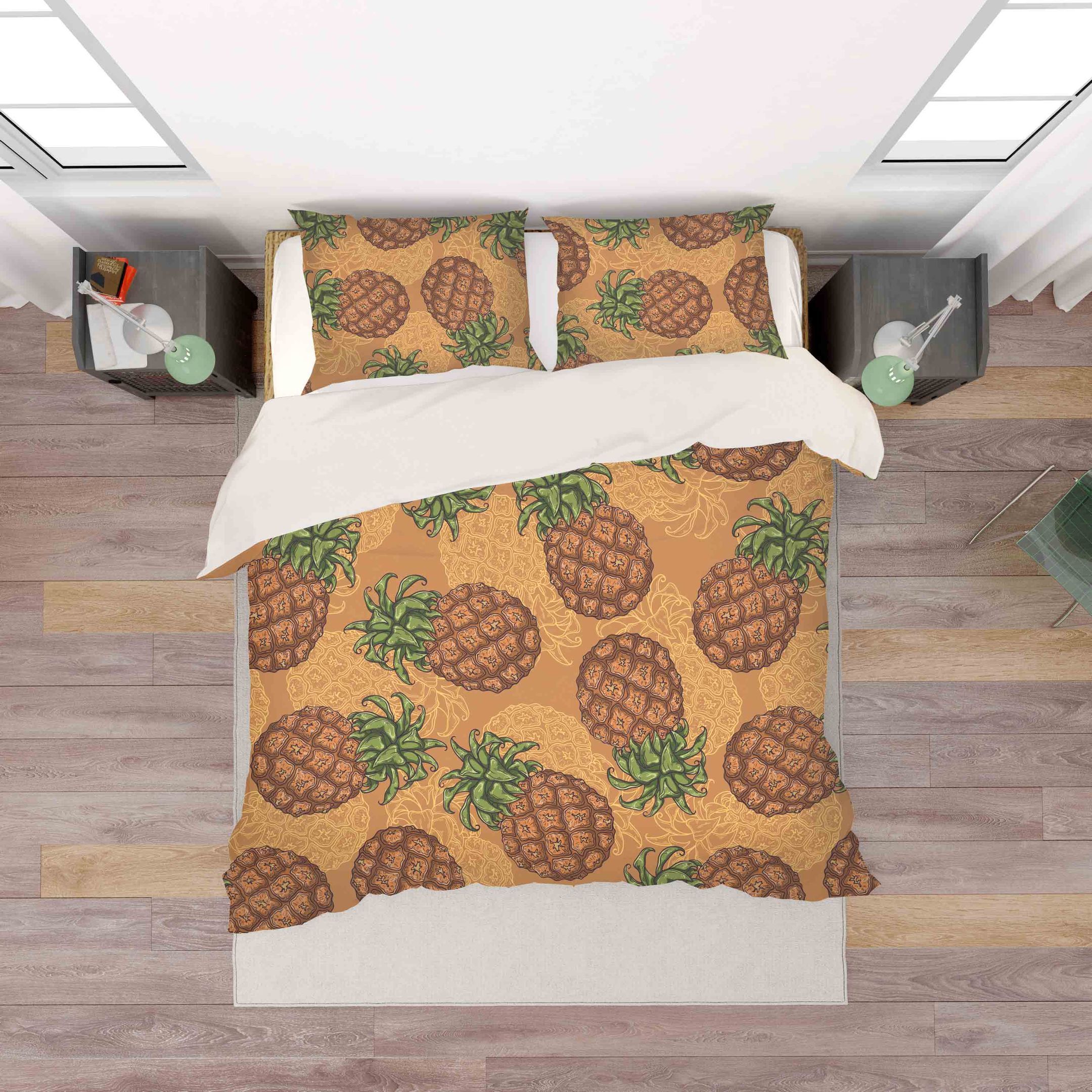 3d Yellow Pineapple Bedding Set