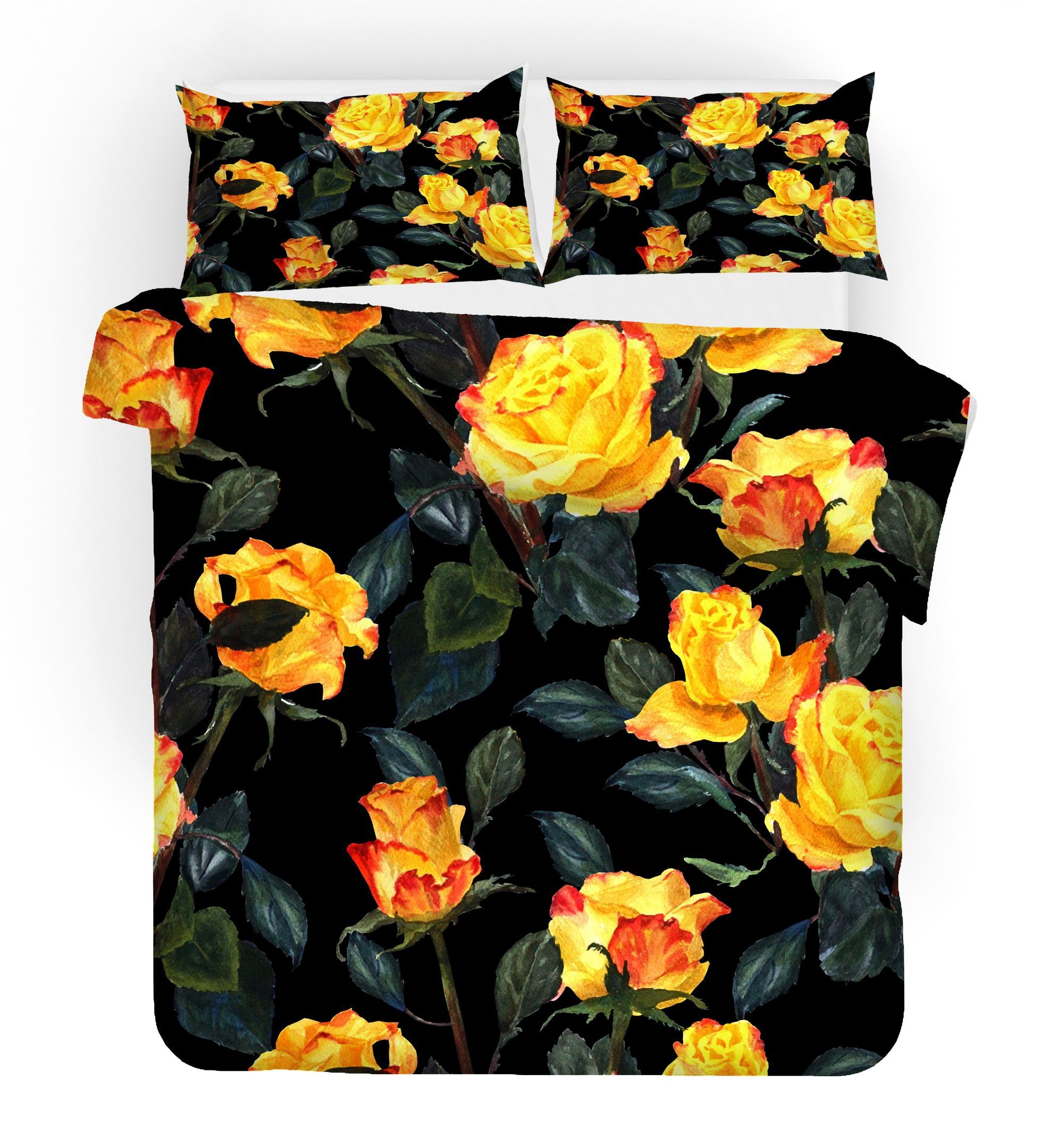 3d Yellow Rose Bedding Set