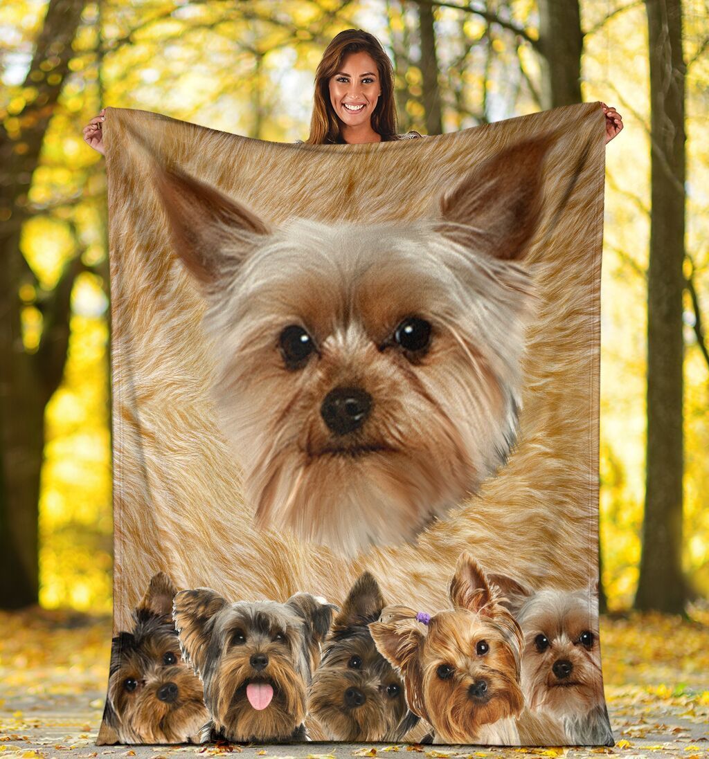 3d Yorkshire Terrier Yorkie Cute Dog Lovers Fleece Blanket