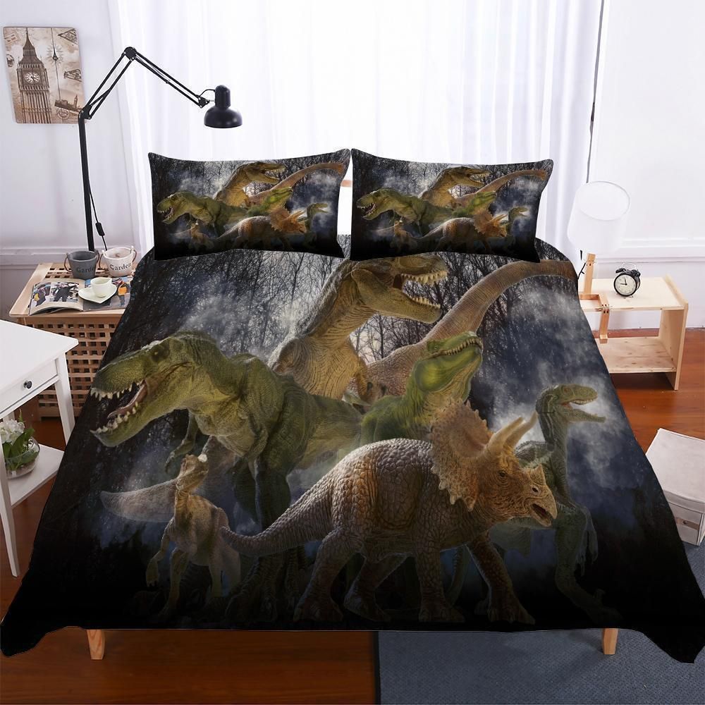 3Pcs Multisizedigital Lost World Jurassic Pa Big Dinosaur Pattern Bedding Set