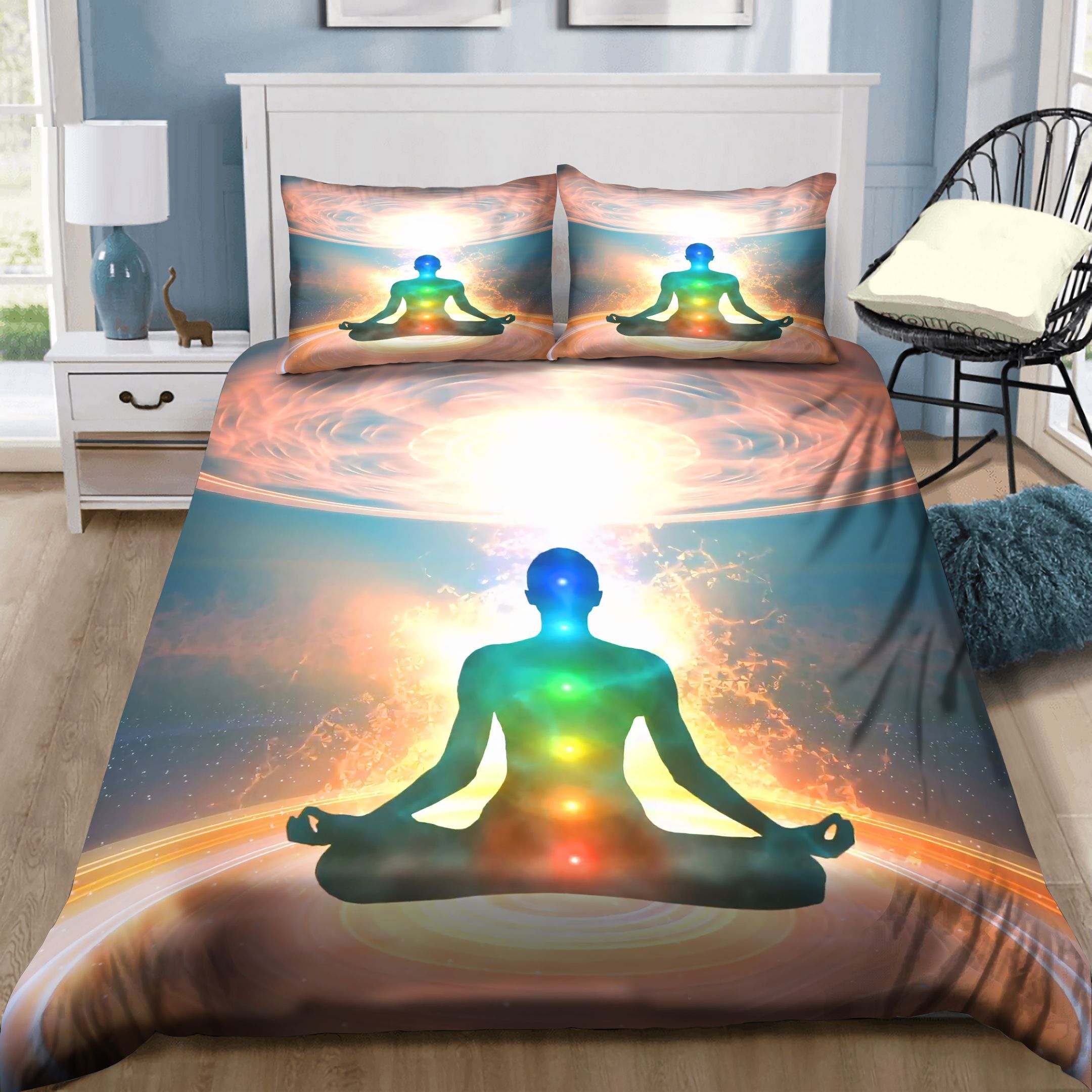 7 Chakras Lotus Pose Bedding Set