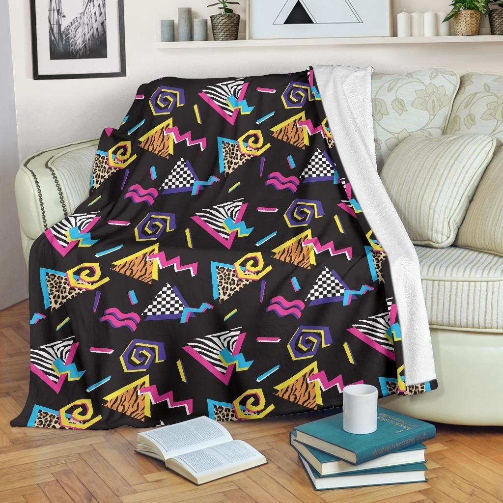 80S Pattern 3 Sherpa Fleece Blanket