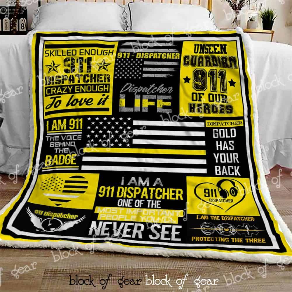 911 Dispatcher Gold Has Your Back Fleece Blanket