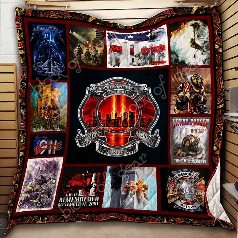 911 Memorial343 Never Forget Firefighter CL19100001MDQ Quilt Blanket