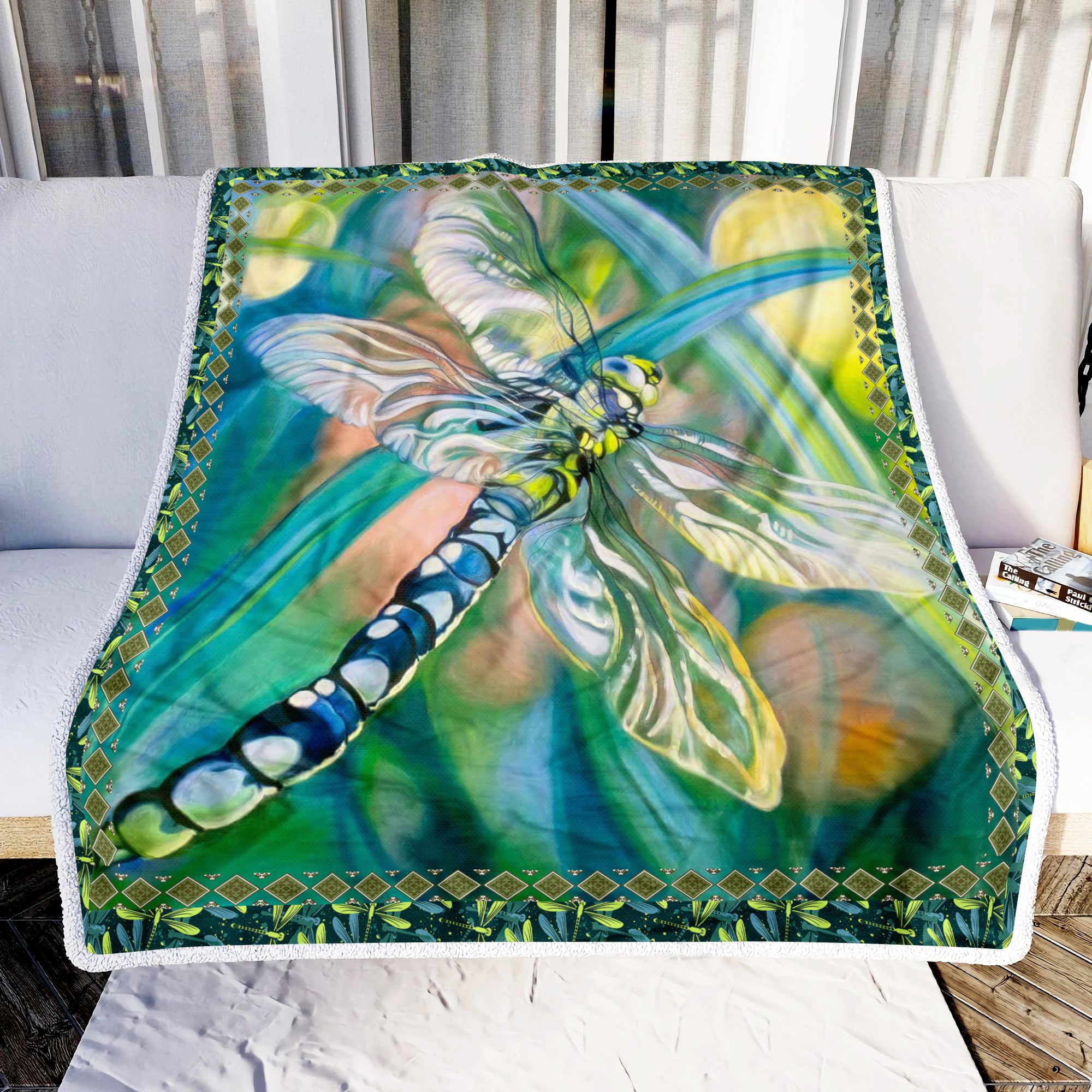 A Beautiful Dragonfly Fleece Blanket