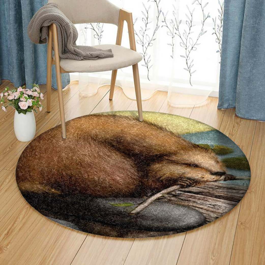 A Big Beaver Round Carpet