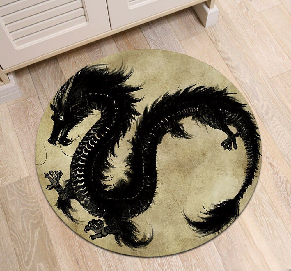 A Big Dragon Round Carpet