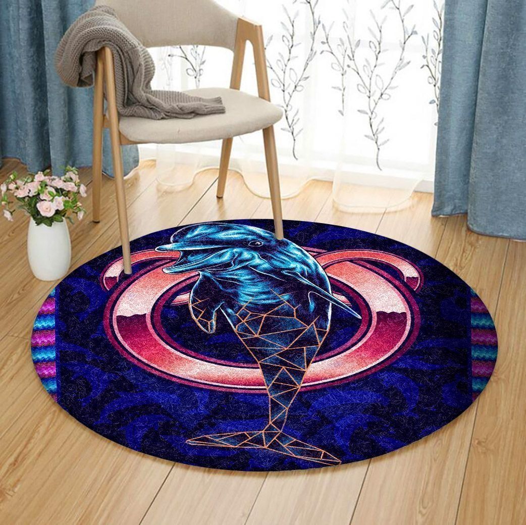 A Big Dolphin Round Carpet