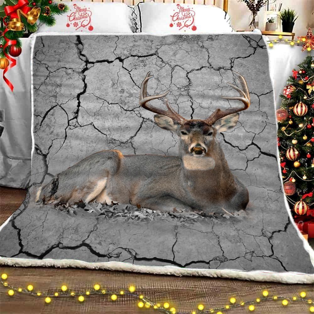 A Big Deer Lying Sherpa Fleece Blanket