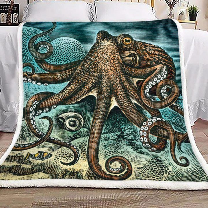 A Big Octopus Sherpa Fleece Blanket