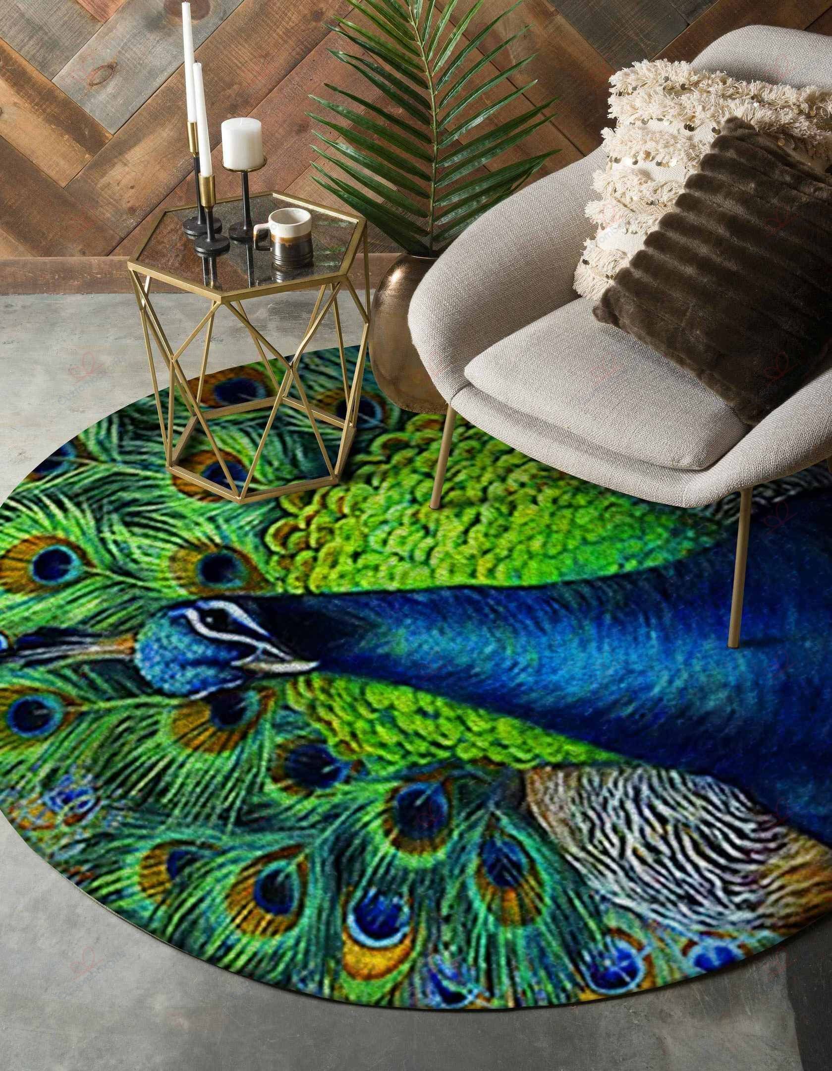 A Big Peacock Round Carpet