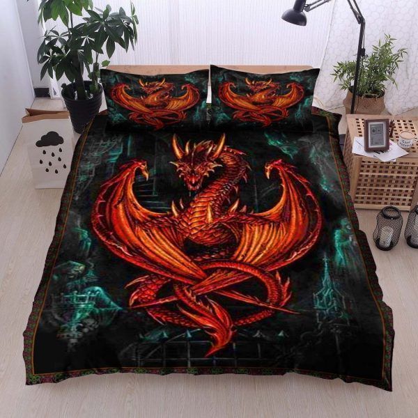 A Big Red Dragon Bedding Set