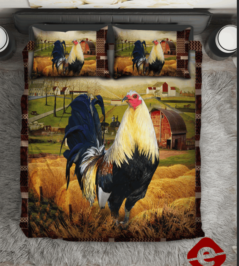 A Big Rooster In Field Bedding Set