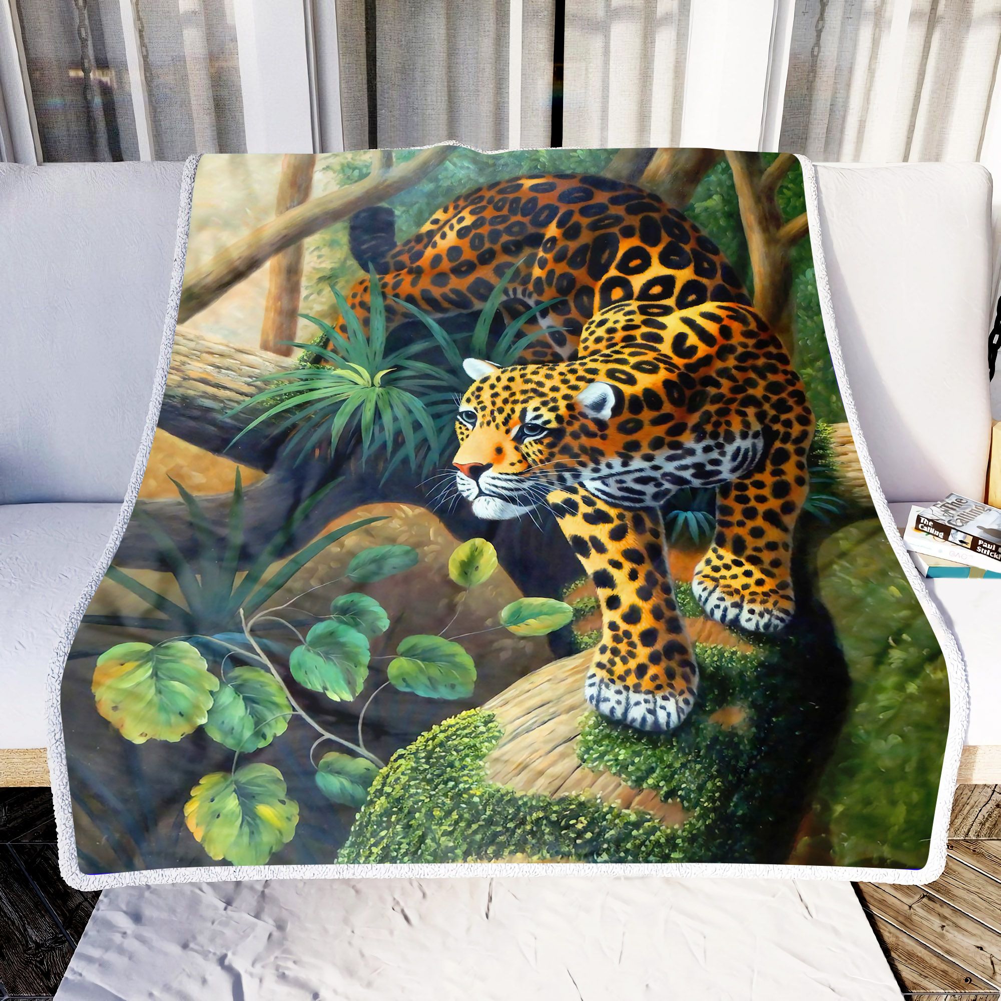 A Big Tiger In Forest Fleece Blanket