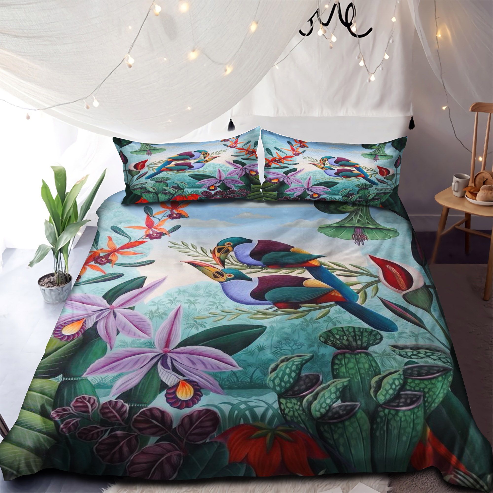 A Bird Couple In Forest Bedding Set