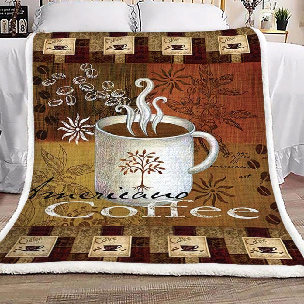 A Coffee Sherpa Fleece Blanket
