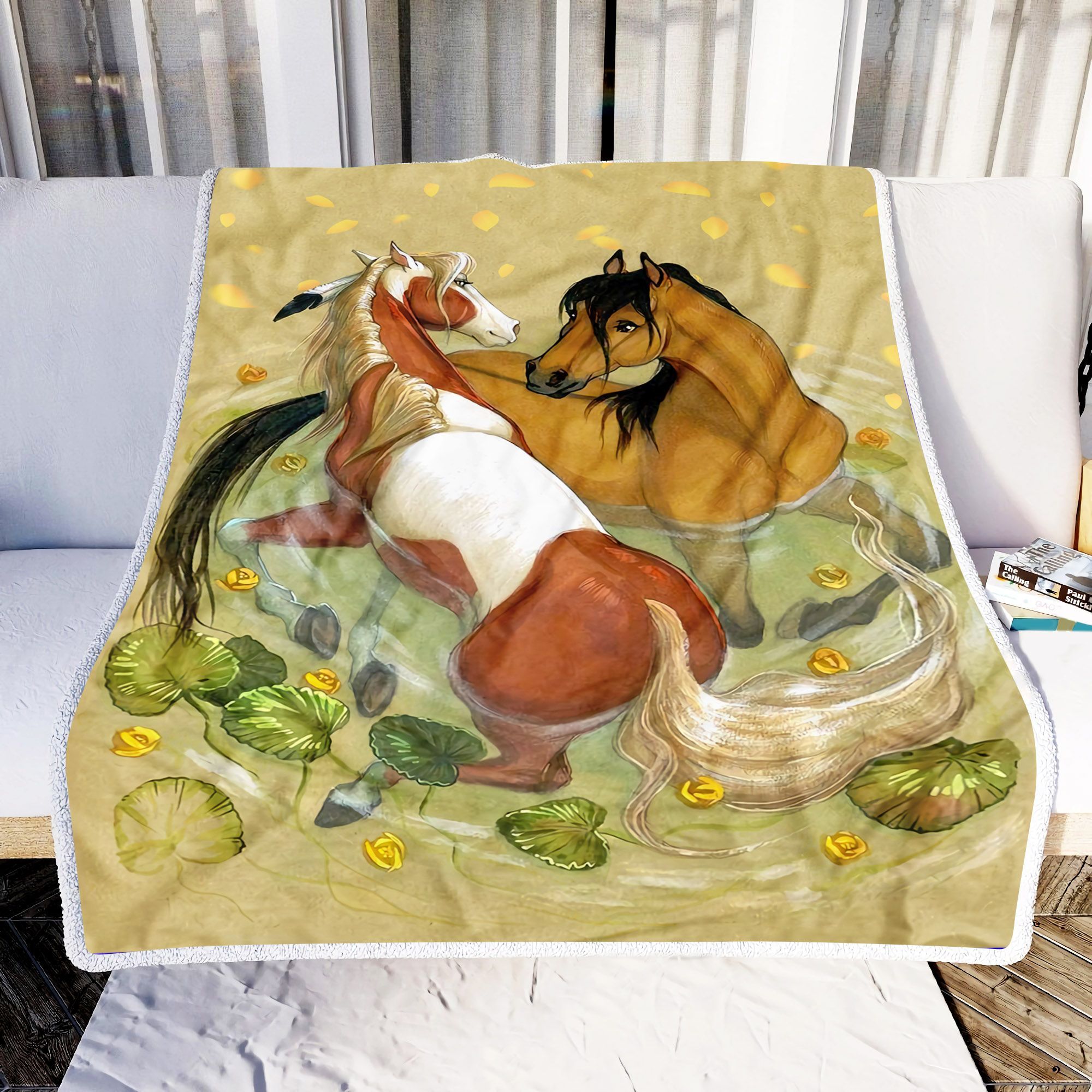 A Couple Of Horse Lovers Sherpa Fleece Blanket