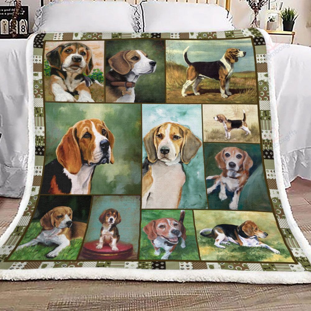 A Cute Beagle Dog Sherpa Fleece Blanket