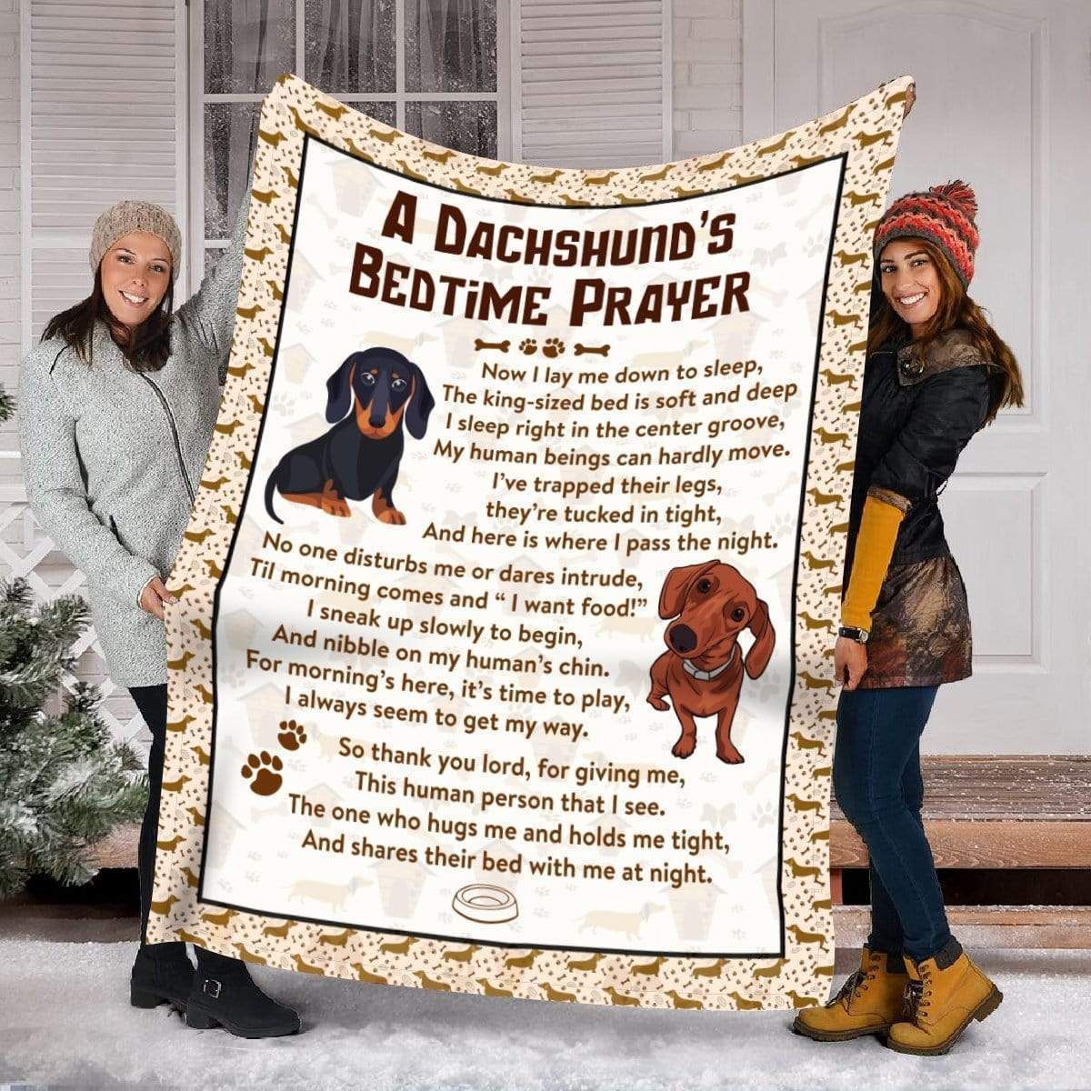 A Dachshund’s Bedtime Prayer Dachshund Fleece Blanket Gift For Dog Lovers