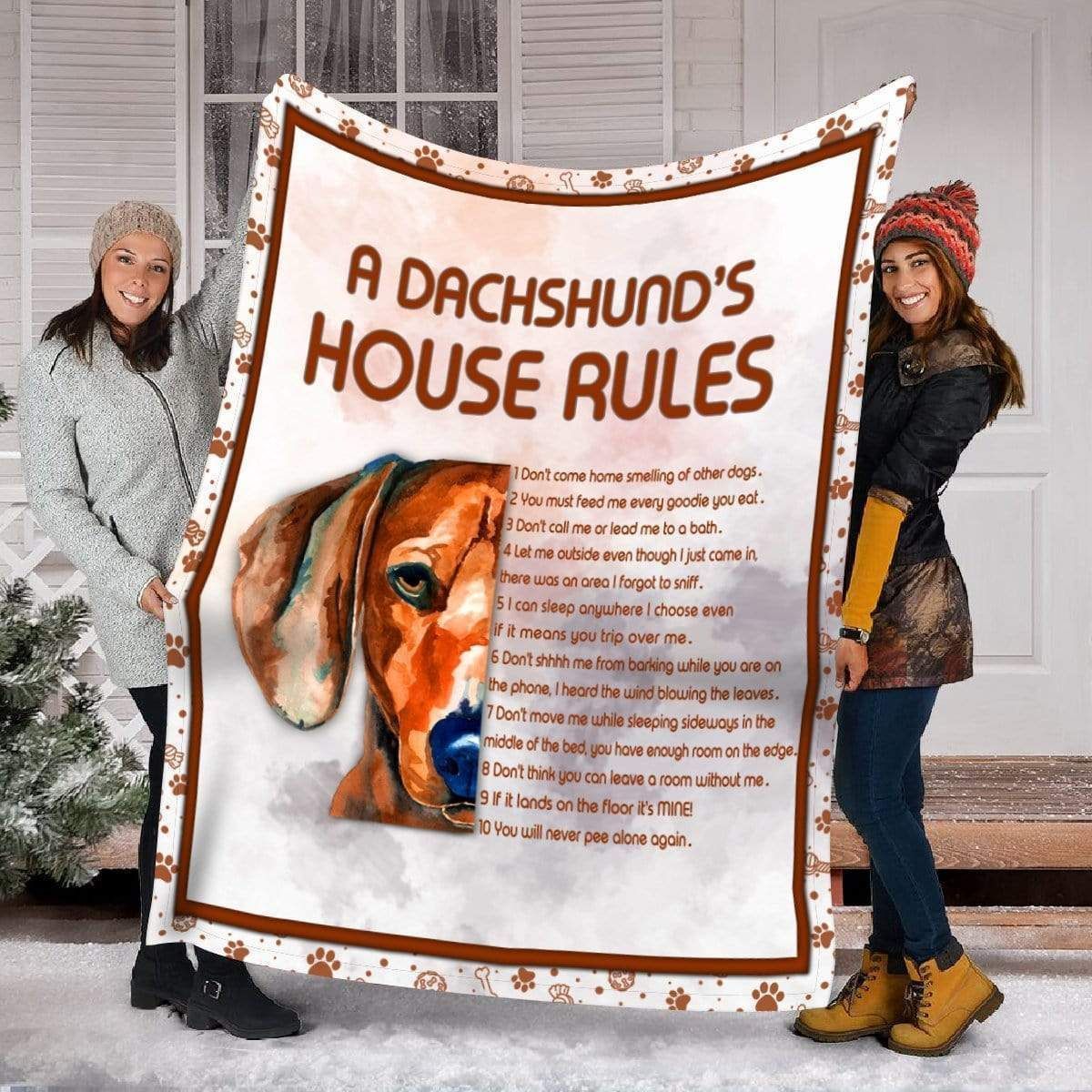 A Dachshund’s House Rules Dachshund Fleece Blanket Gift For Dog Lovers