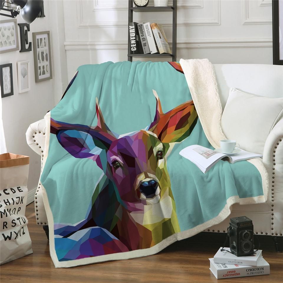 A Deer Sherpa Fleece Blanket