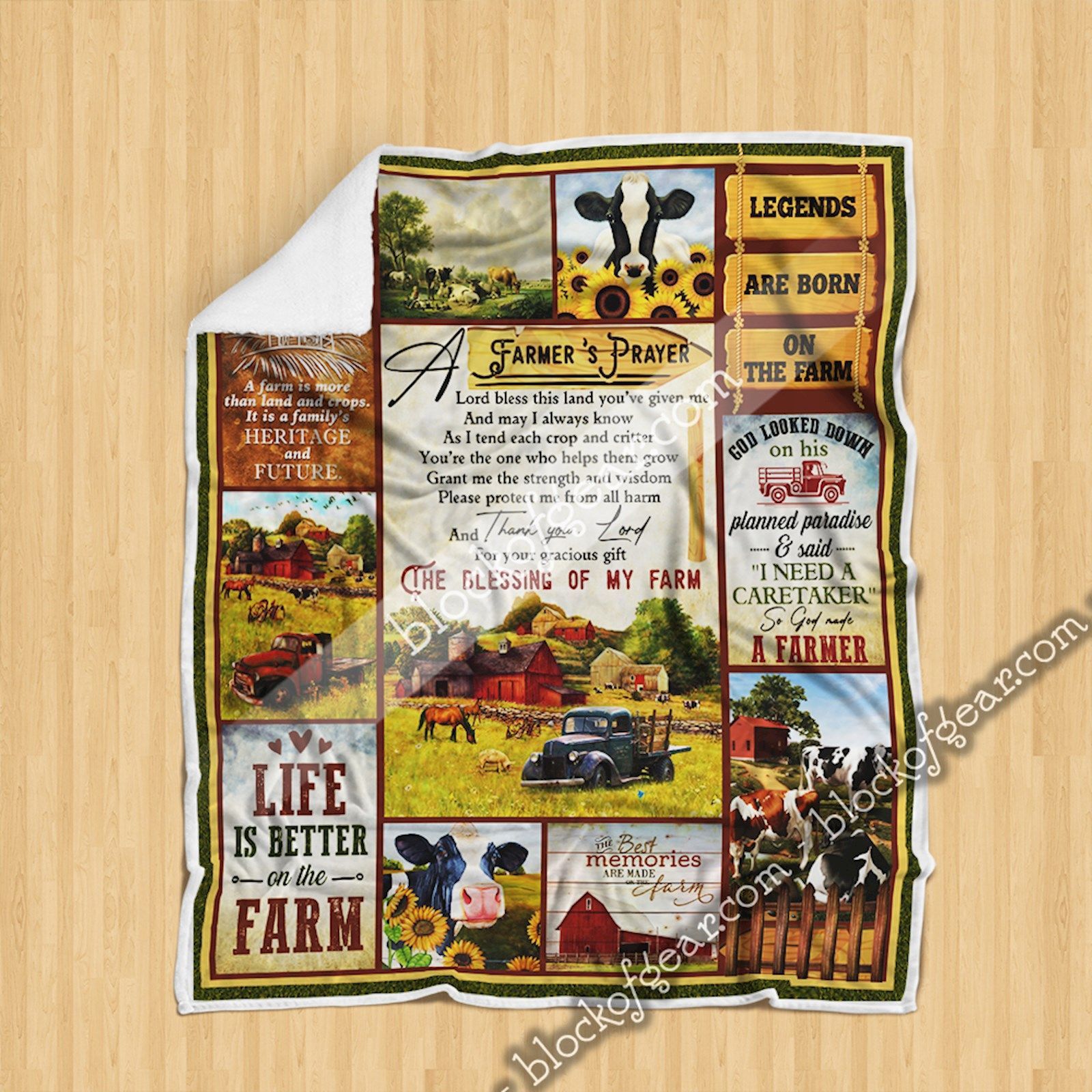 A Farmer’s Prayer Sherpa Fleece Blanket