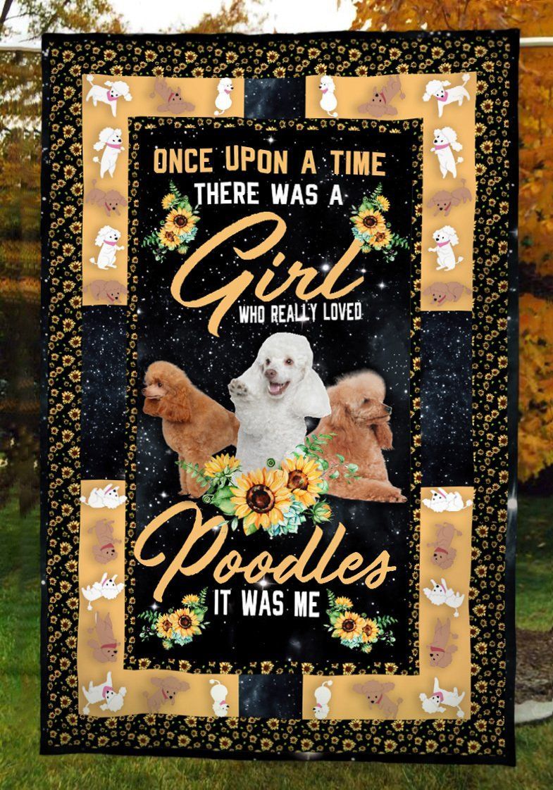 A Girl Loved Poodles Sherpa Fleece Blanket