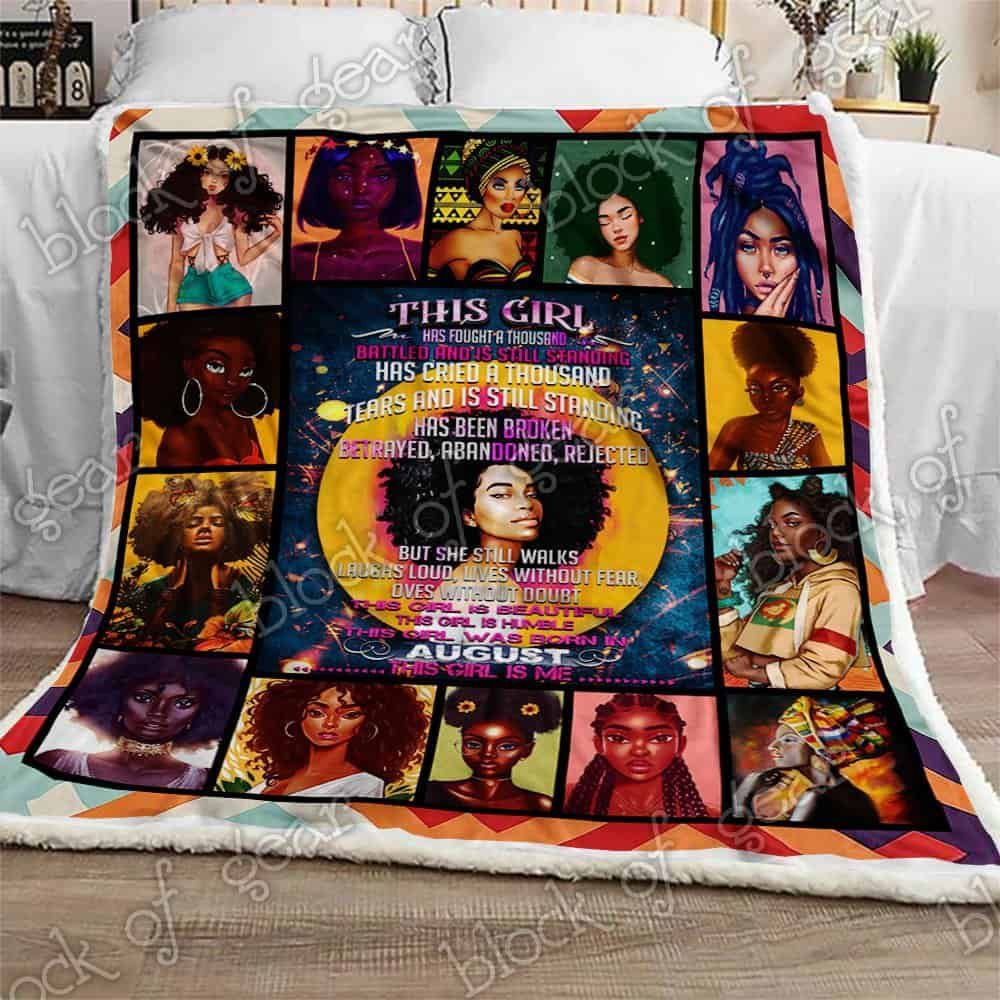 A Girl Was Born In August Fleece Blanket