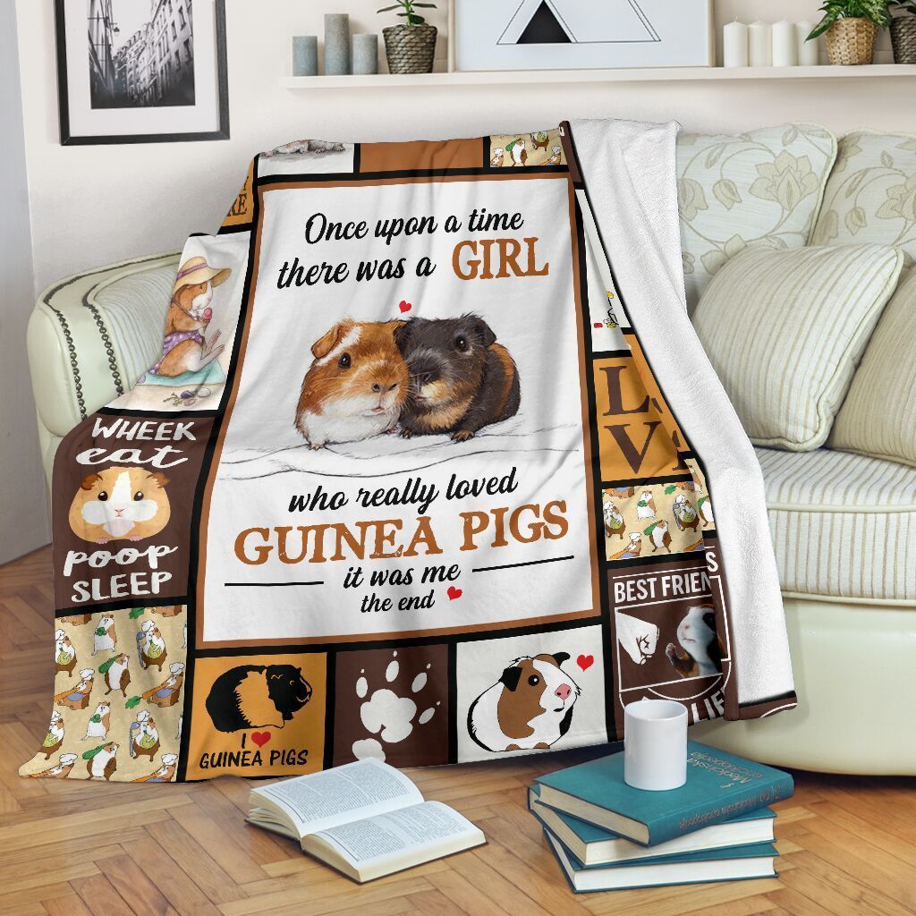 A Girl Who Love Guinea Pigs Sherpa Fleece Blanket