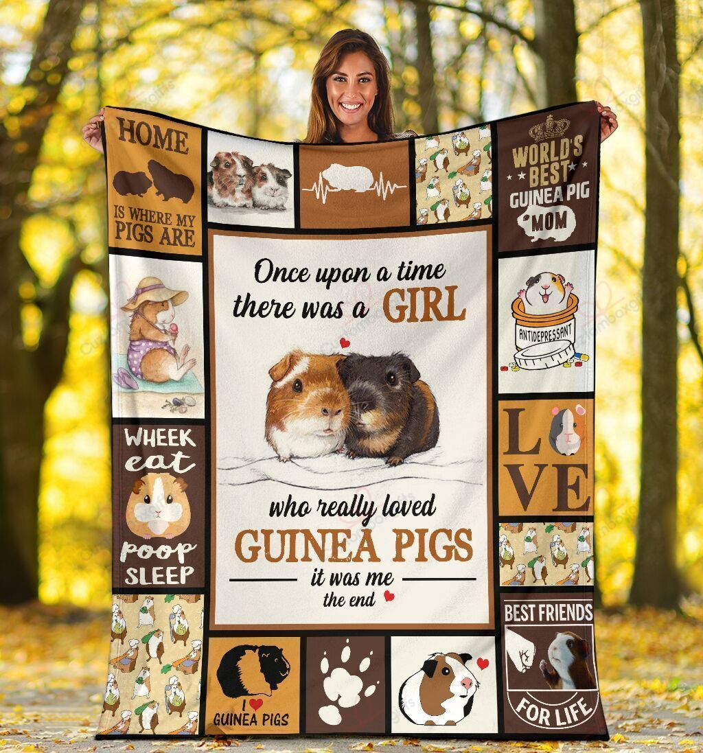 A Girl Who Really Loved Guinea Pigs Animal Lover Sherpa Fleece Blanket