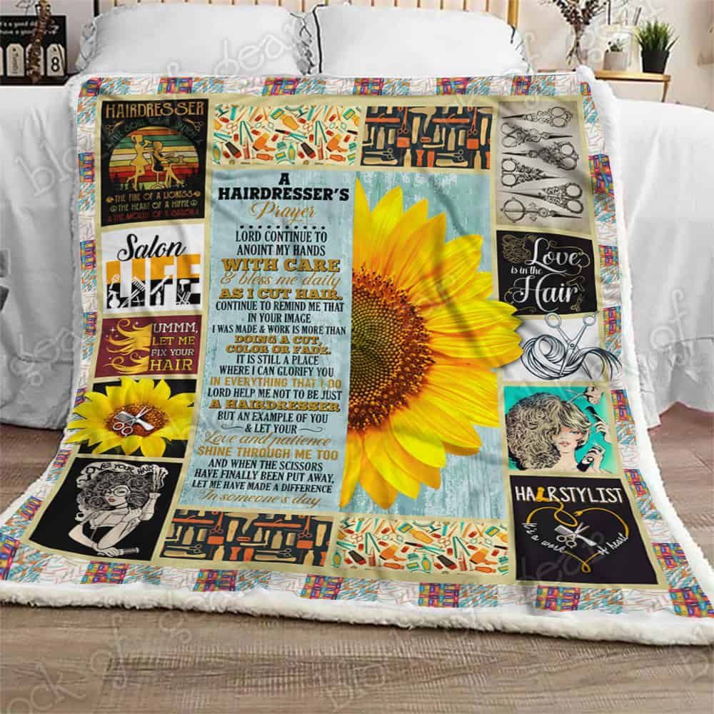A Hairdresser Is Prayer Sherpa Fleece Blanket