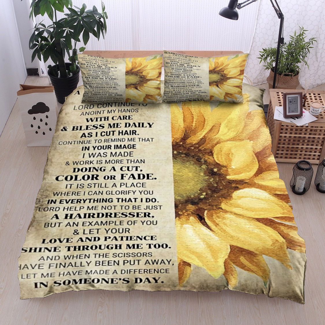 A Hairdressers Prayer Sunflower Bedding Set