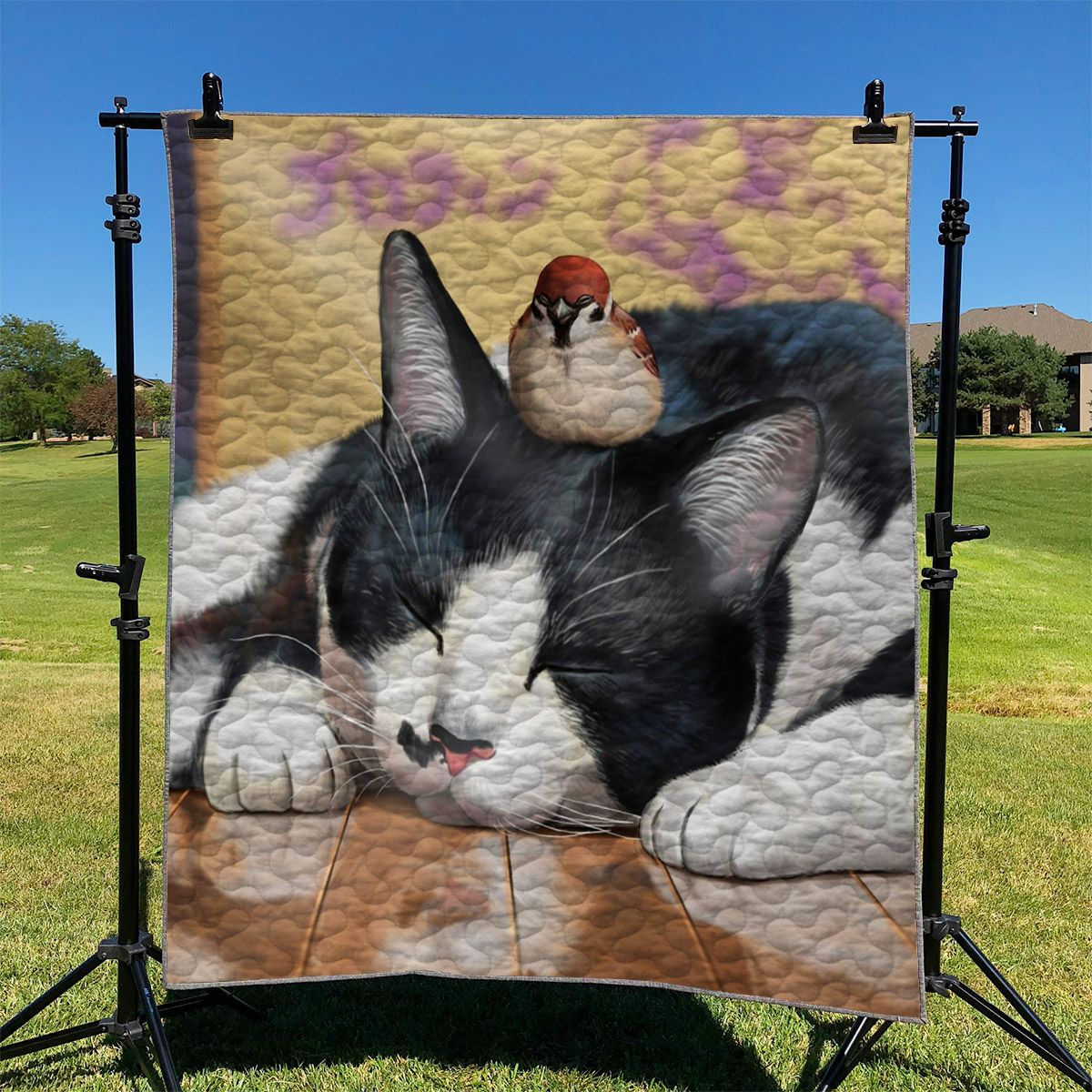 A Lazy Cat Sleeping NI2910054DT Quilt Blanket