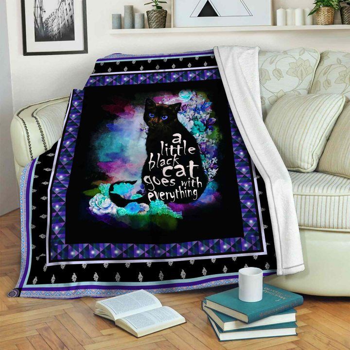 A Little Black Cat Sherpa Fleece Blanket