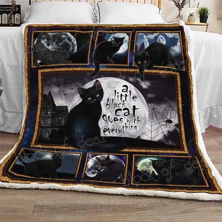 A Little Black Cat Sherpa Fleece Blanket