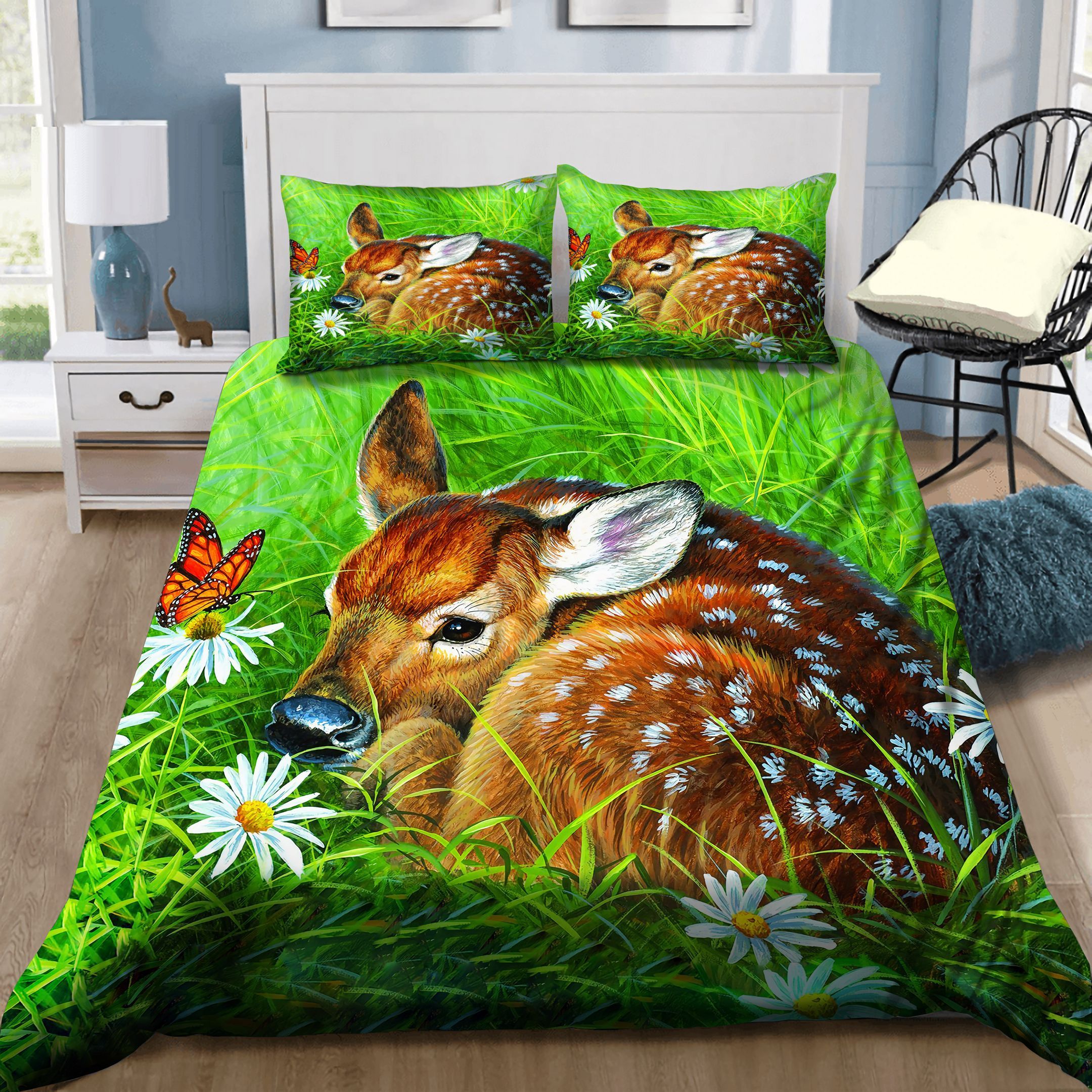 A Little Deer In Field Bedding Set