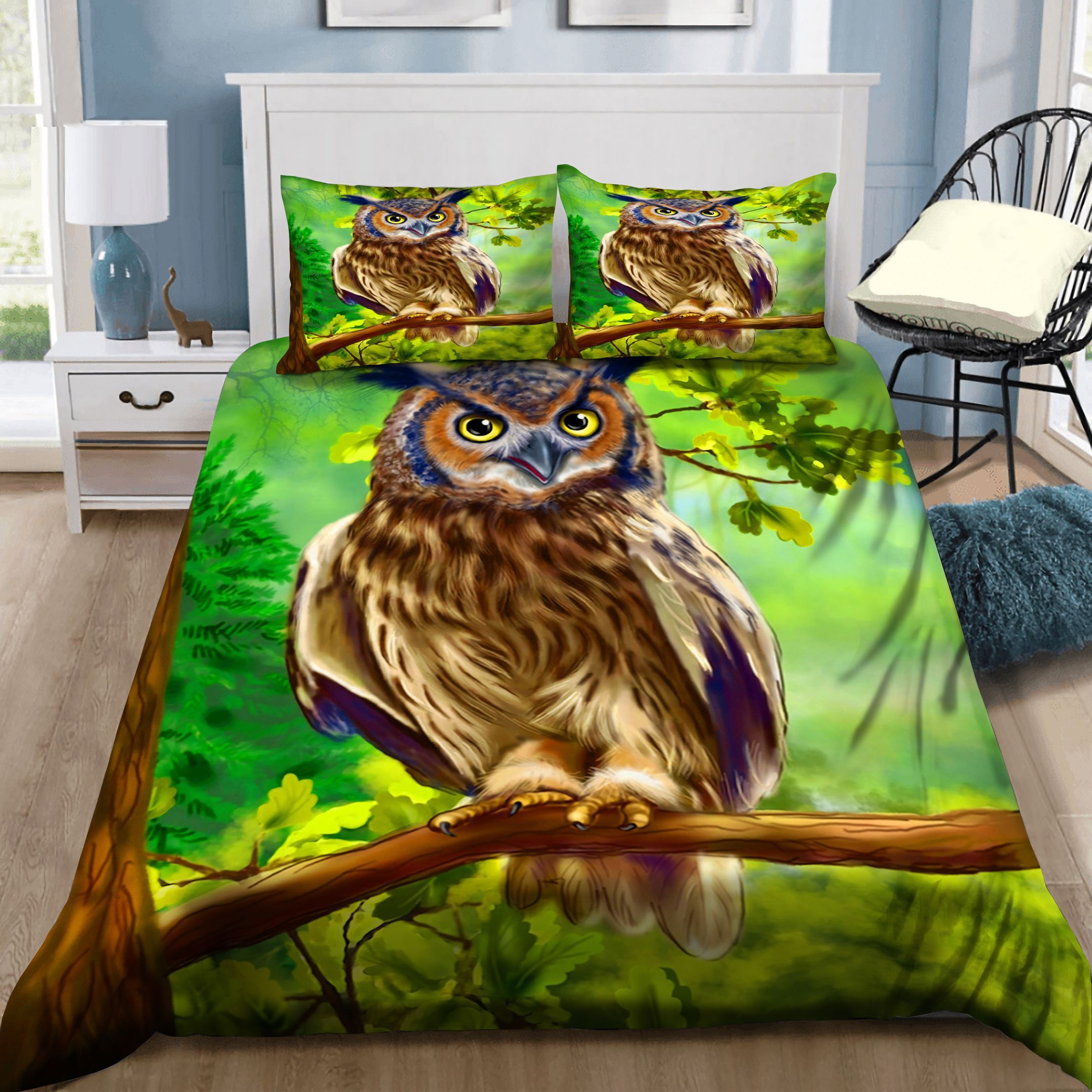 A Little Owl In Forest Bedding Set